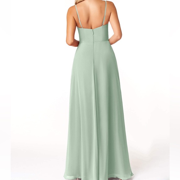 AZAZIE MOIRA: Agave A-Line Scoop Chiffon Dress - Picture 2 of 4